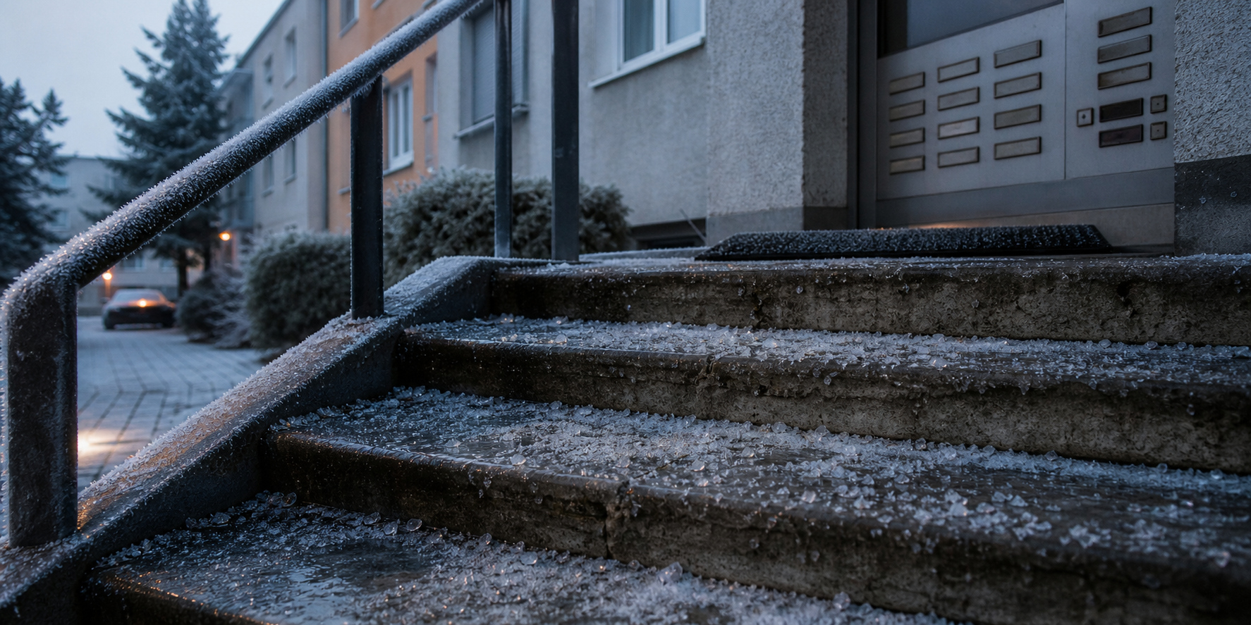 Eisbeseitigung bei Wohnanlagen