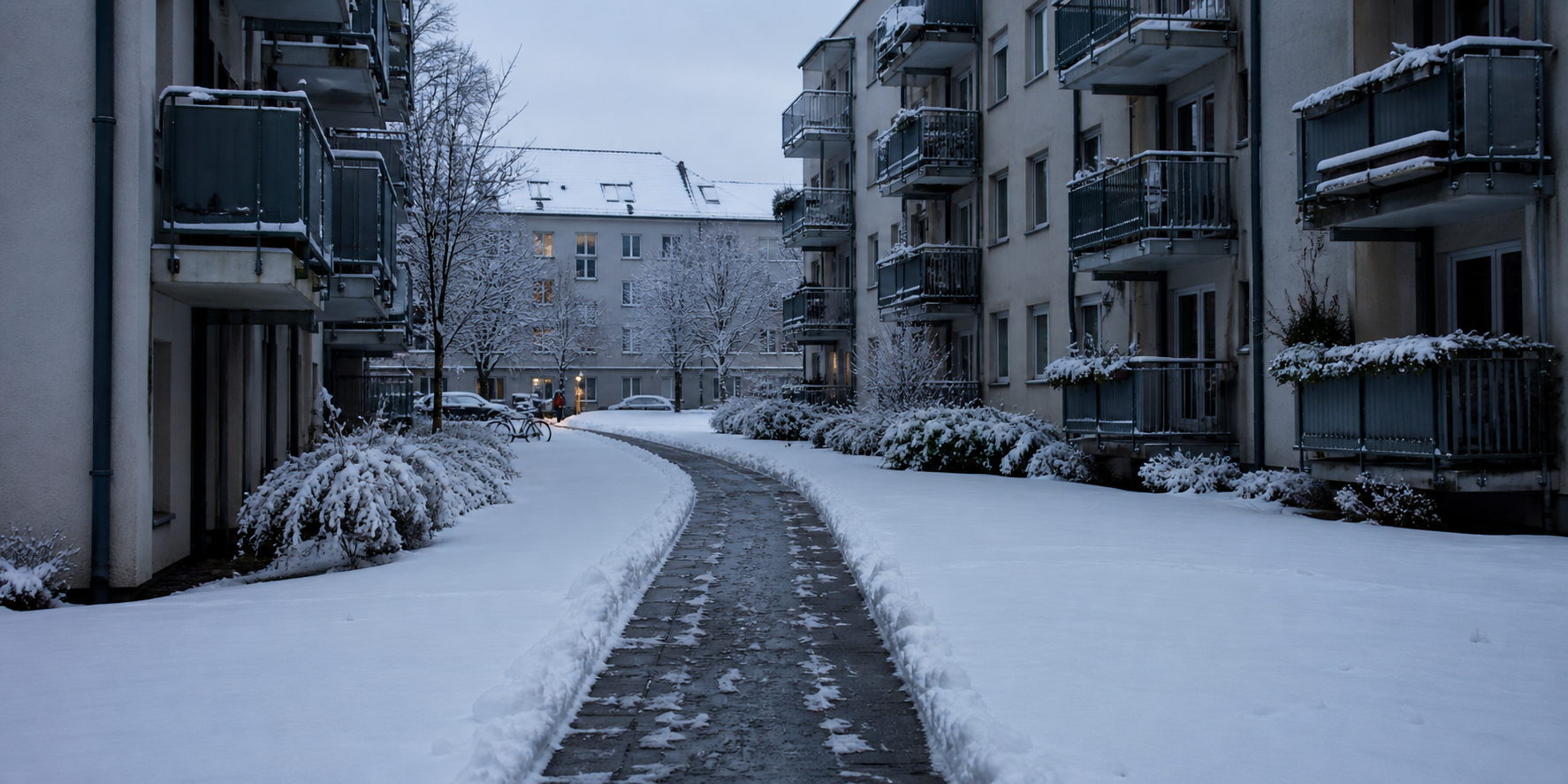 Schneeräumung bei Wohnanlagen